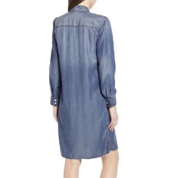 Current Elliott Tencel Blue Shirt Chic Casual Dress Roll Tab Long Sleeve, Size S - Picture 4 of 11